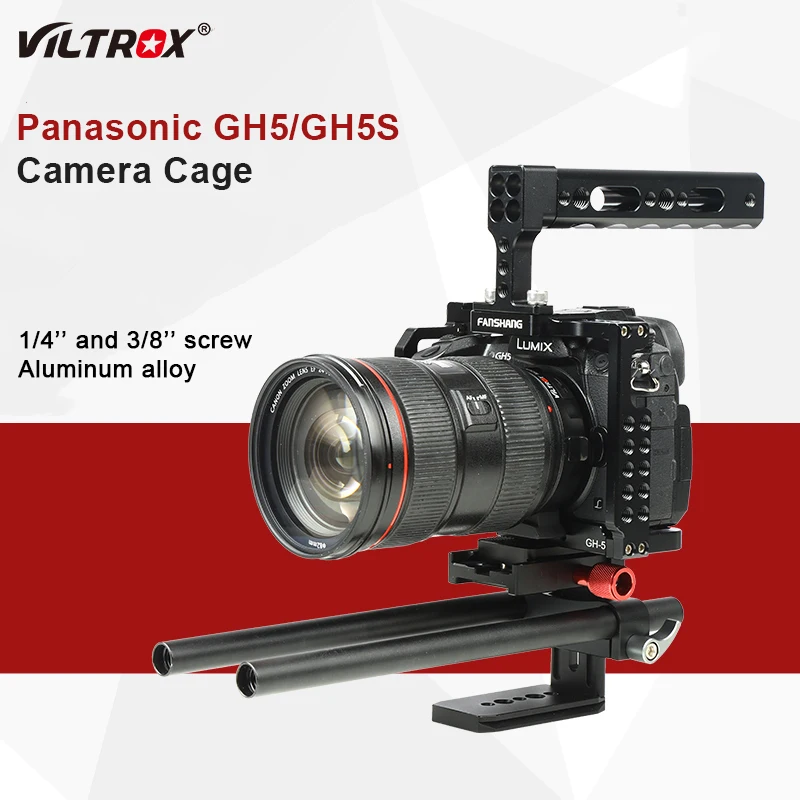 Защитный чехол клетка для камеры Viltrox с винтовой ручкой 1/4 дюйма 3/8 Panasonic GH5