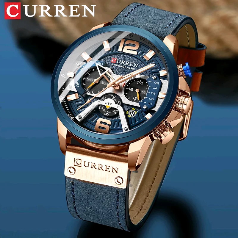 

Luxury Brand CURREN 8329 Fashion Quart Watch Mens Military Waterproof Sport Men Watches Casual Leather Male Clock часы мужские