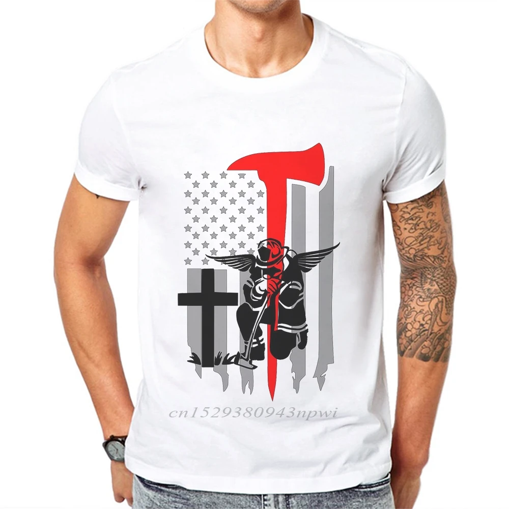 Футболка мужская с принтом американских героев пожарников повседневная одежда