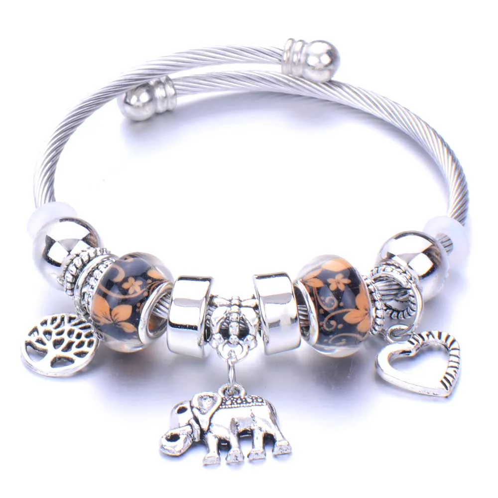 10 шт./лот браслеты с подвесками для женщин и мужчин оригинальные Кристальные