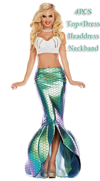 

Fancy Dance Mermaid Dress for Lady Halloween Cosplay Party Costume for Adult Woman Sexy Princess Dresses Ladies Mermaid Suit