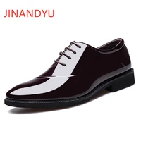 size 48 patent leather shoes men formal black brown wedding dress leather shoes elegante oxford party shoes for men office wear