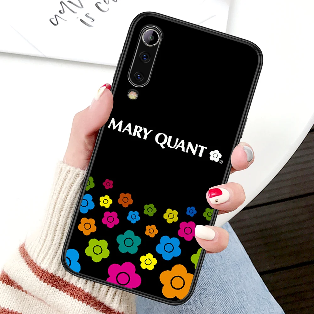 

Luxury brand Mary Quant Phone Case For Xiaomi Mi Note 10 A3 9 MAX 3 A2 8 9 Lite Pro Ultra black Etui Soft Back Tpu Cell Fashion