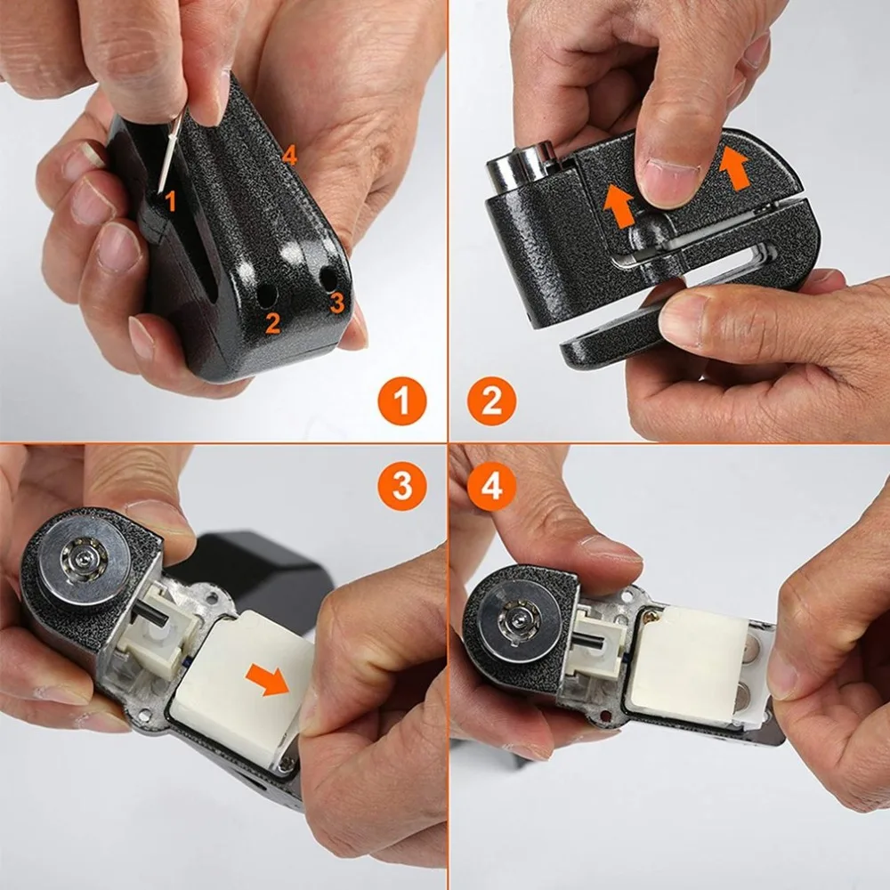 

110dB Motorcycle Alarm Lock Anti-theft Alarm Wheel Disc Brake Security Siren Waterproof Lock With Two Keys Motobike Accessories