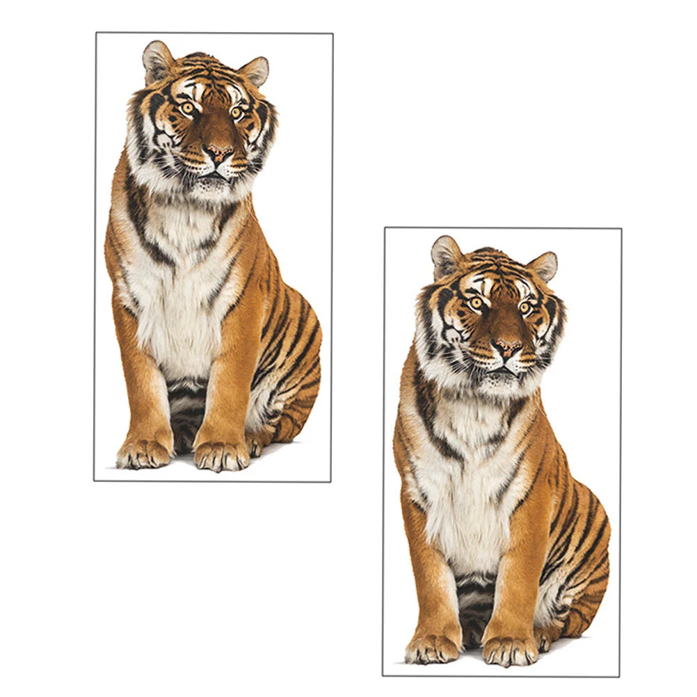 

2pcs Exquisite Tiger Shaped Stickers Decorative Wall Decals Creative Wall Decors