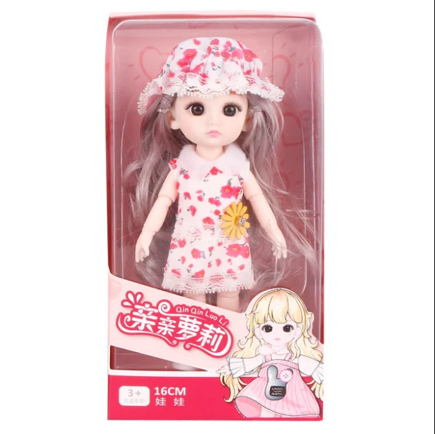 Barbi 16 см. BJD шарнирной куклы игрушки Подвижные с 3D большие глаза длинные волосы