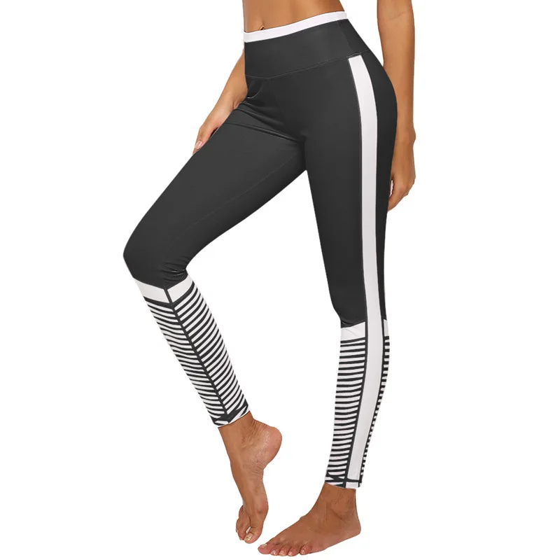 Women Slim Fitness Leggins Casual Workout Pink Butt Lifting Pants White Striped Leggings Activewear Yogaing pants