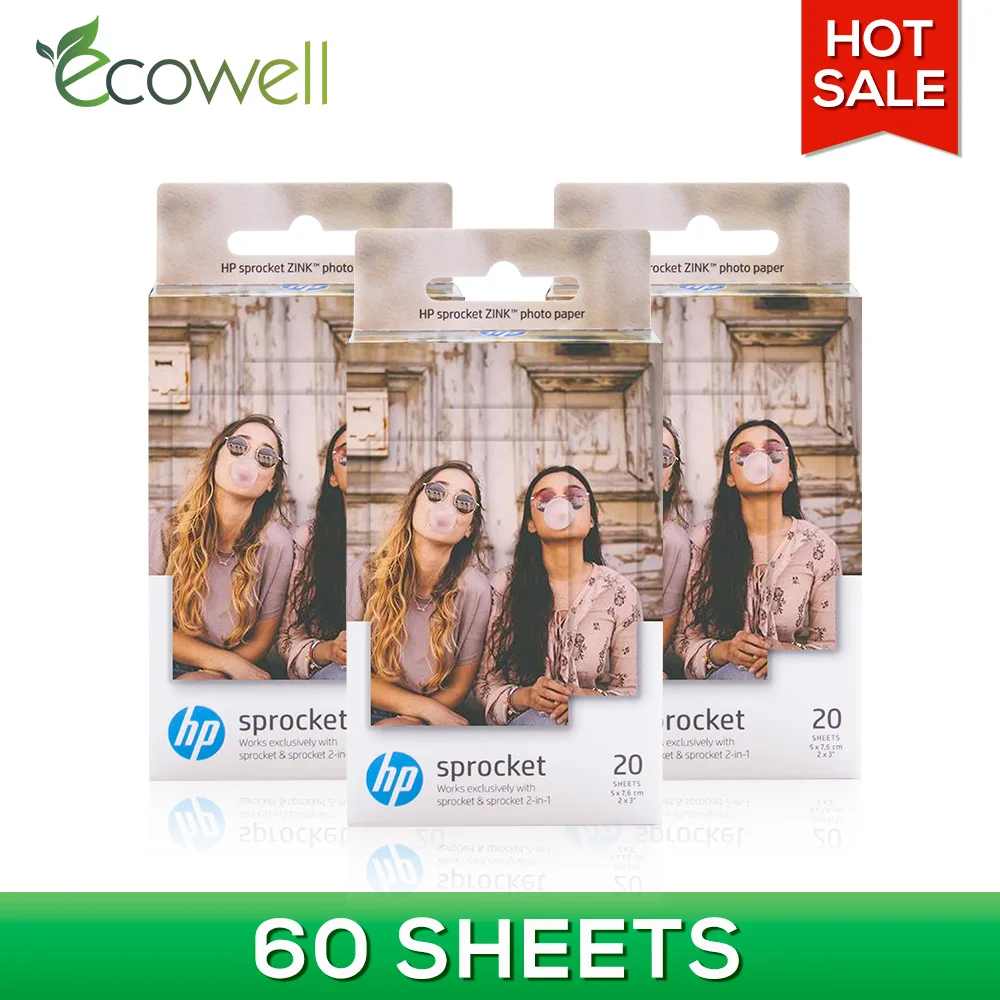 Ecowell совместимый с HP звездочками и 2-в-1 для мини-фотобумаги карманного