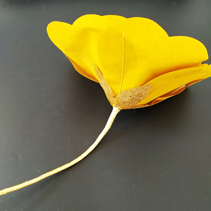 Новый яркий большой цветок розы искусственный блестящий порошок рождественские