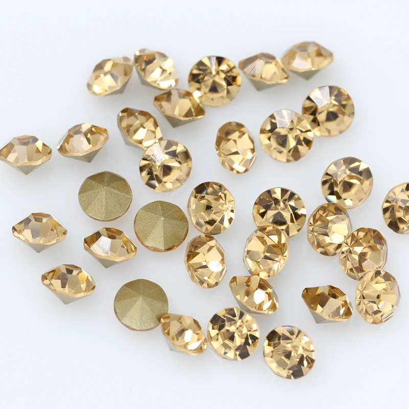 

Ss2-ss45 Itcoloradotopaz Cz Кристалл ногтей Стразы прозрачные круглые с заостренным фольгированным дном задняя стеклянные стразы бусина для изготовле...