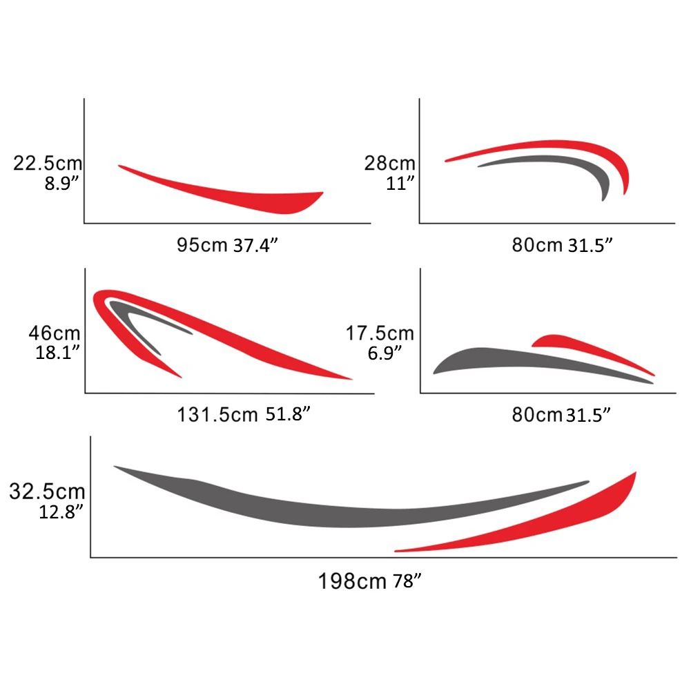 

Caravan Trailer Camper Van Stripes Graphics Vinyl Decals Stickers Car Sticker Waterproof Sun-Resistant RED BLACK Discount