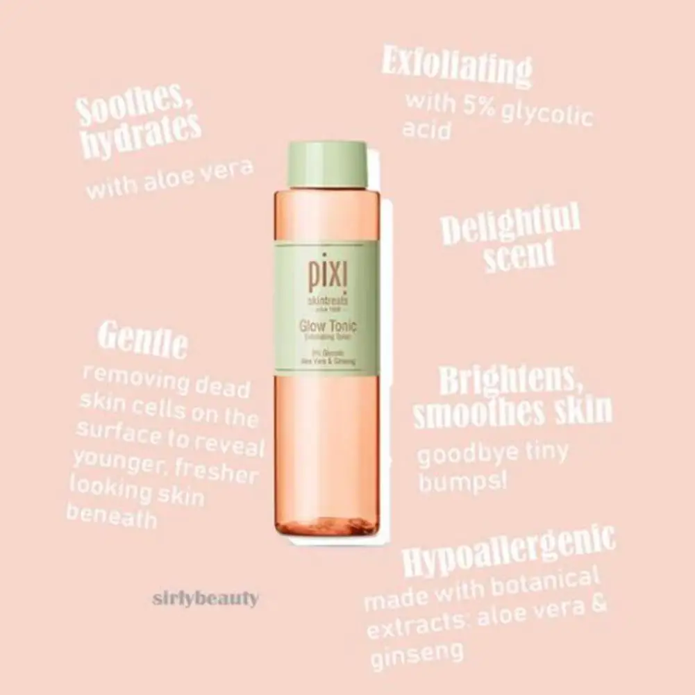 Светящийся тоник с гликолевой кислотой Pixi 250 мл 5% увлажняющая масляная эссенция