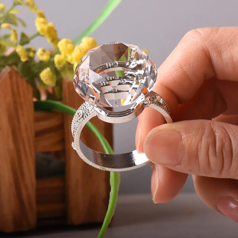 Большое кольцо с бриллиантом 30 мм реквизит преувеличенный свадебный подарок на