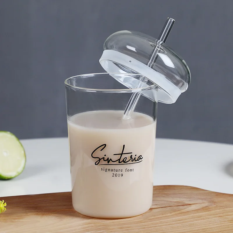 Модная дизайнерская стеклянная кружка из соломы креативная чашка прозрачные