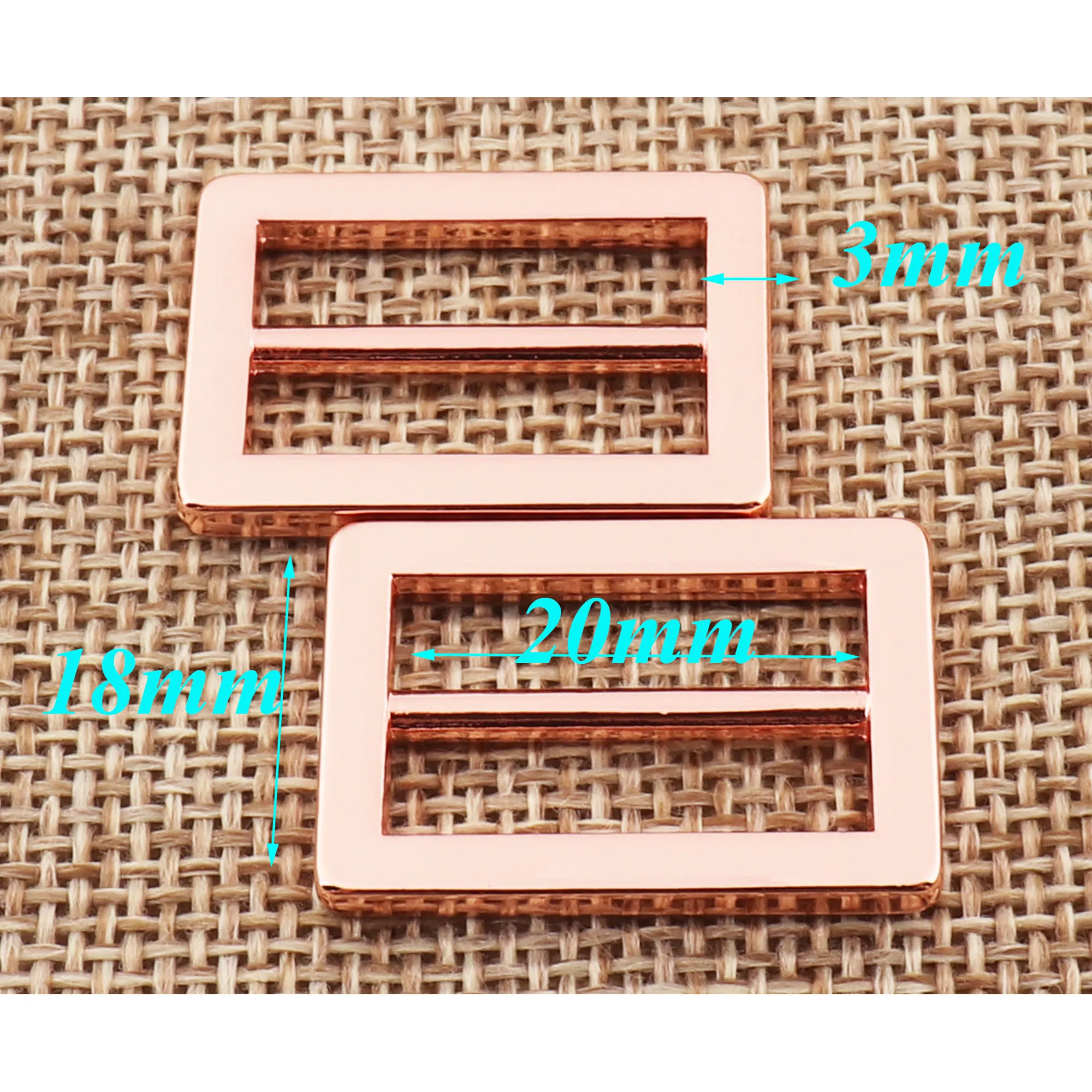 10 шт. металлические розовые золотые скользящие пряжки 20 мм скользящая Пряжка