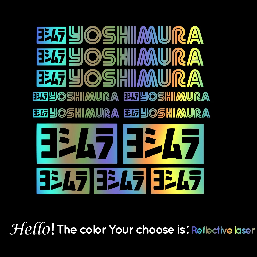 

New Vinyl Decal Reflective or Laser Colors Stickers for Yoshimura Motorcycle Car Sheet Bike Frame Cycling Bicycle