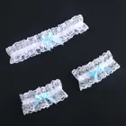 3 предмета в комплекте для женщин с бантом на ноги кольцо сексуальное женское белье Кружевная подвязка с цветами браслет наручники набор ноги петли Свадебные Подвязки свадебная обувь для костюмированной вечеринки