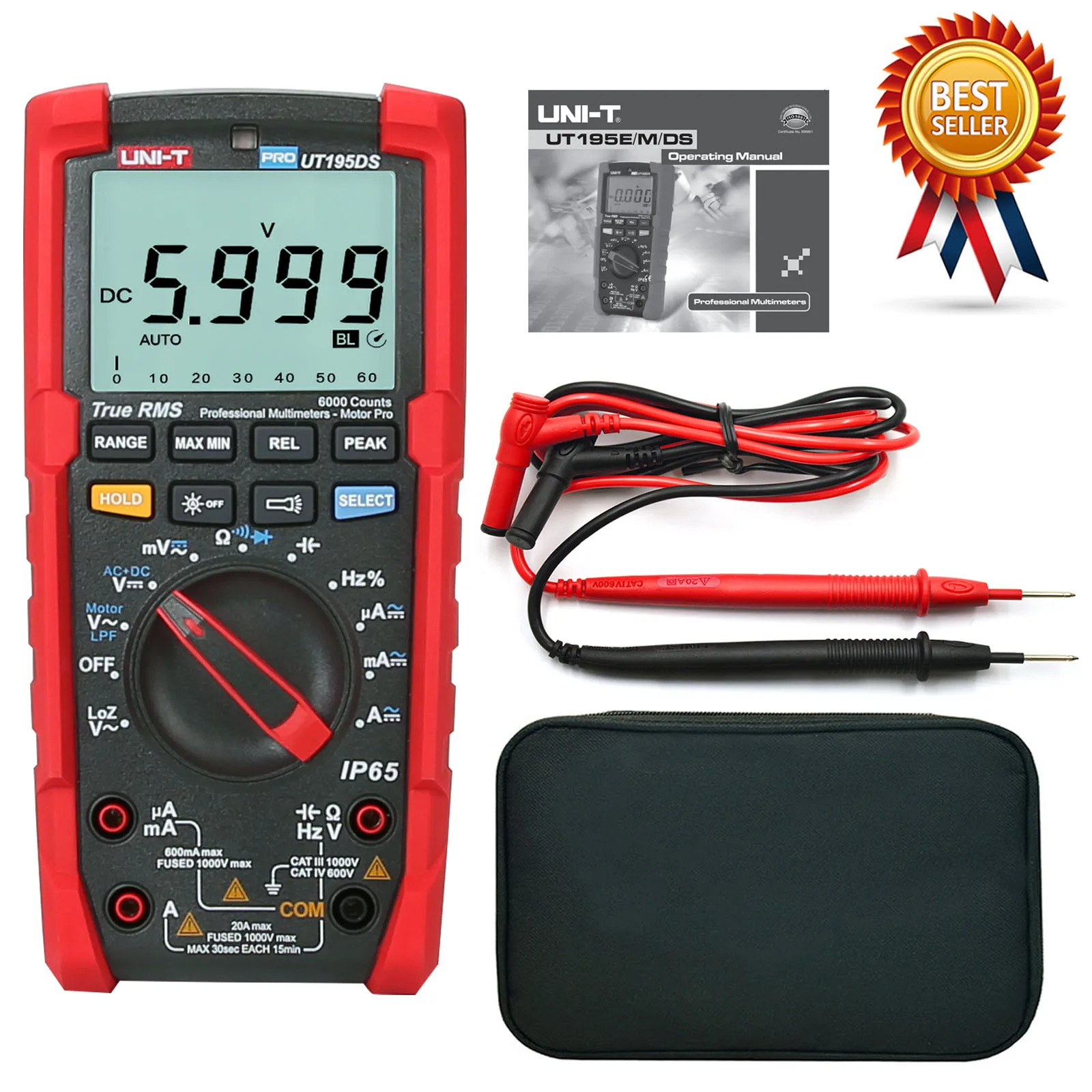 UNI T UT195DS промышленный водонепроницаемый мультиметр IP65 фонарик UT195E LoZ измерение
