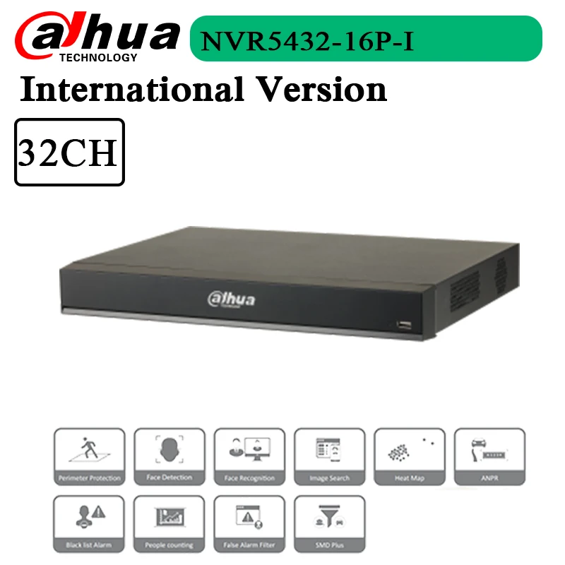 

Бесплатная доставка, 32 канала, 1,5 u, 16POE WizMind, сетевой видеорегистратор NVR5432-16P-I