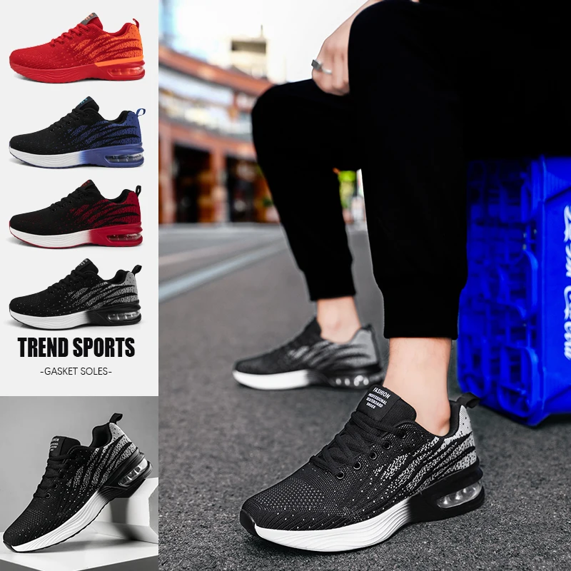 Мужские кроссовки с градиентом легкие дышащие сетчатые для бега и ходьбы