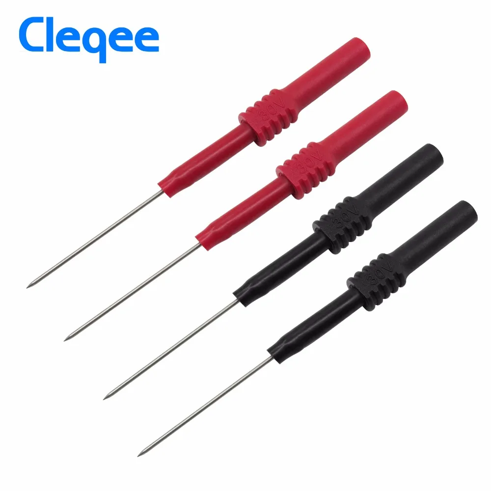 

Cleqee P5009 10 шт. изоляционная игла для пирсинга из мягкого ПВХ, неразрушающий мультиметр, тестовые щупы, красный/черный