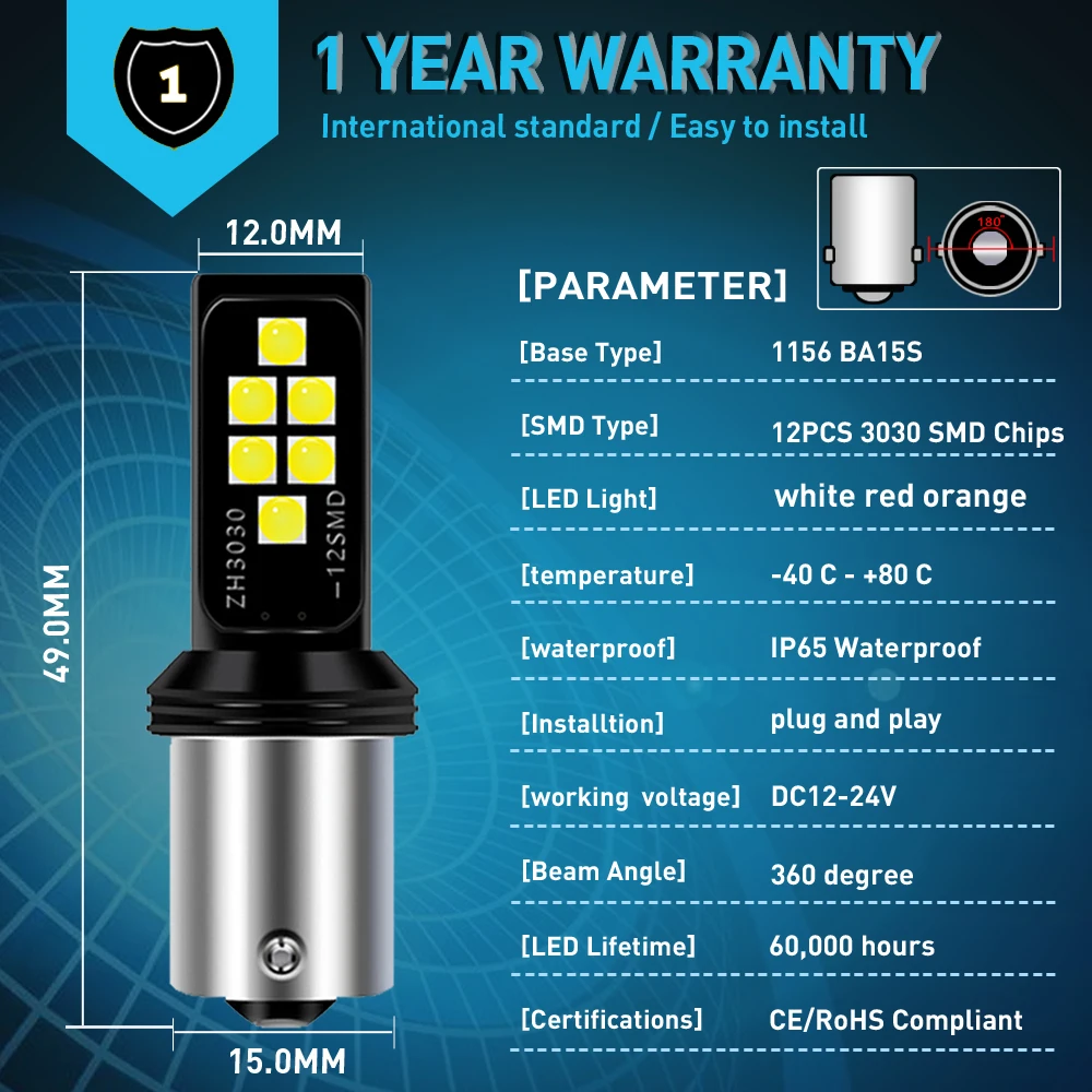2x BA15S 1156 P21W LED Led без Hyper Flash фонасветильник ошибок автомобильные светодиодный ные