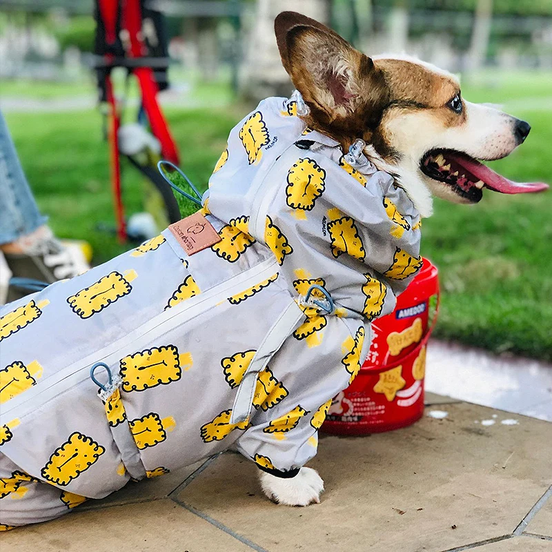 Дождевик с надписью ФБР (L-6XL Водонепроницаемый вельш корги плащ-дождевик