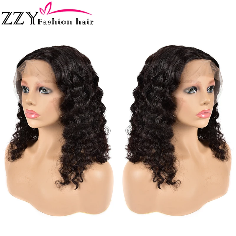 Парик ZZY Fashion 13x4 из человеческих волос с глубокой волной 150 плотность|Парики
