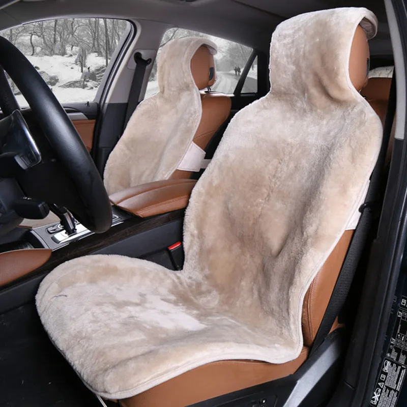

A universal size natural sheepskin fur capes on the car seat cover of Australian 100% sheepskin Combo Kit for car priora