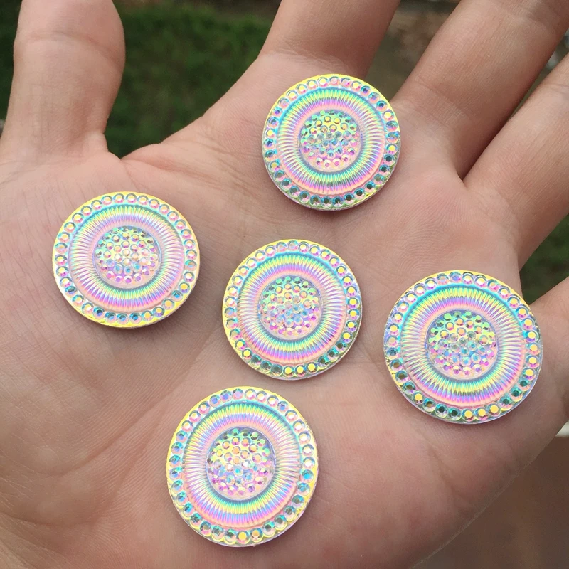 Стразы из смолы 25 мм круглые бусины с плоской задней стороной для украшения