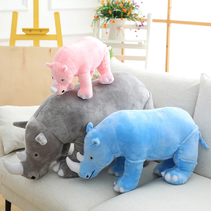 

Cute rhino doll plush toy baby soothing accompany sleeping pillow sofa bedside cushion boys and girls holiday birthday gift
