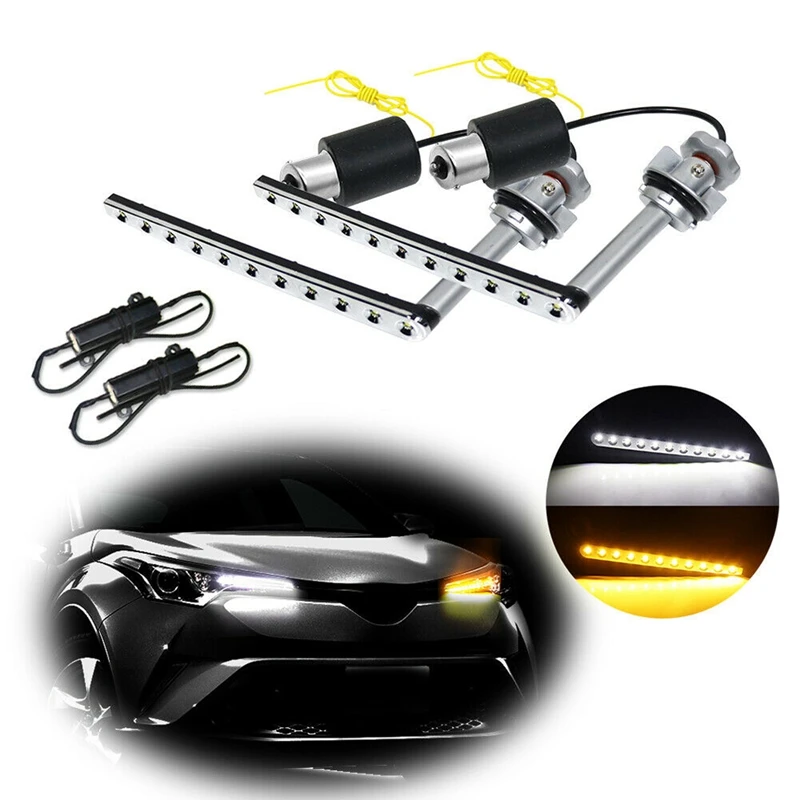 

Car LED DRL Turning Flashing Signal Yellow Light Daytime Running Light for Toyota C-HR 2017-2019