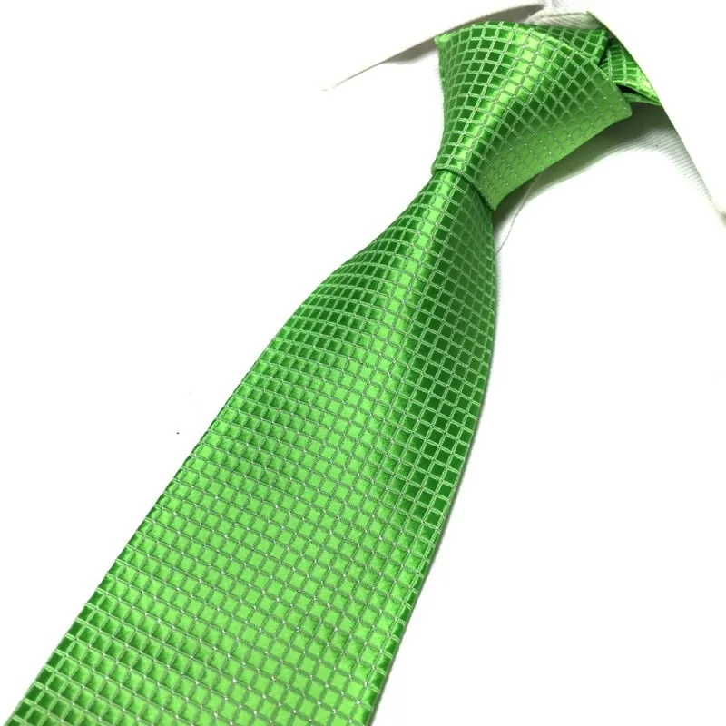 

8cm Casual Ties for Men Tie Pink Gray Green Fashion Polyester Plaid Strip Necktie Business Shirt Accessories