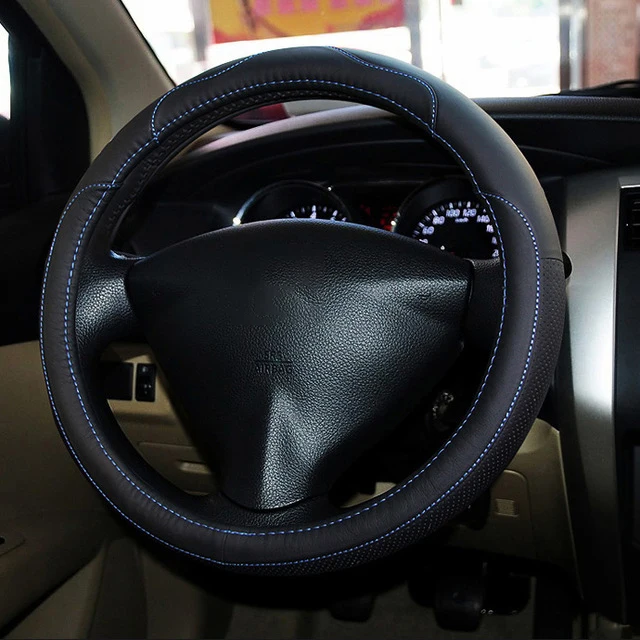 Кожаный Автомобильный Чехол для руля для Nissan Altima Qashqai X-Trail Tiida Almera Juke Note Primera Teana автомобильные аксессуары - Название цвета: Blue