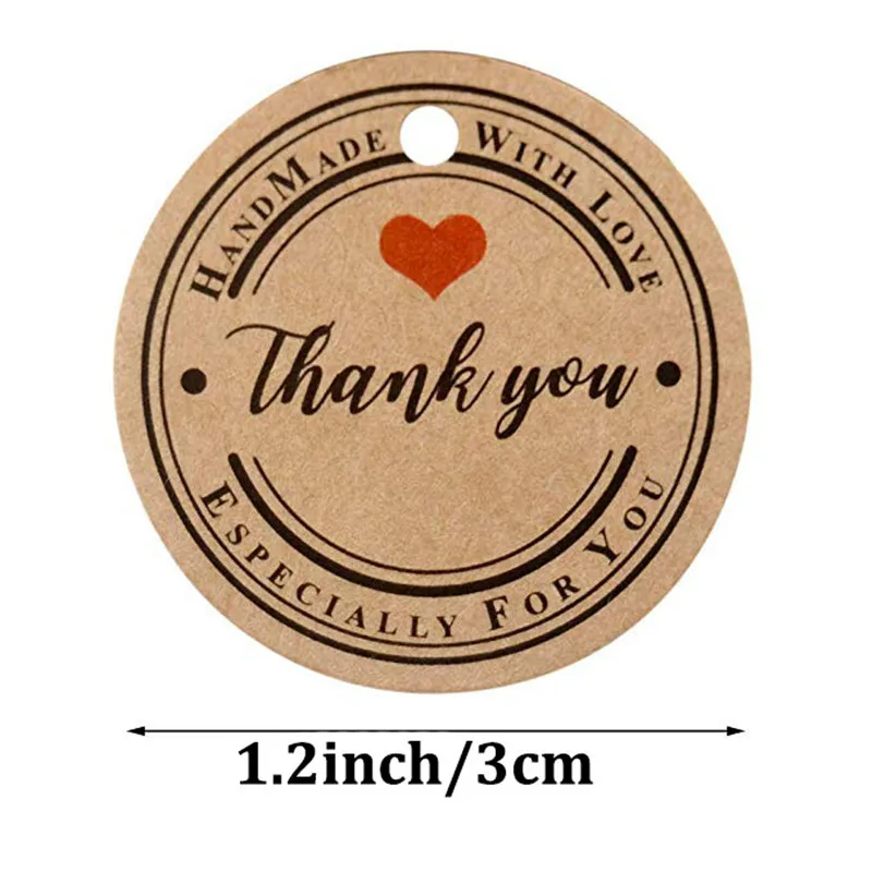 300 шт./упак. крафт бумага ярлыки для подарков спасибо что отмечали с нами ручной