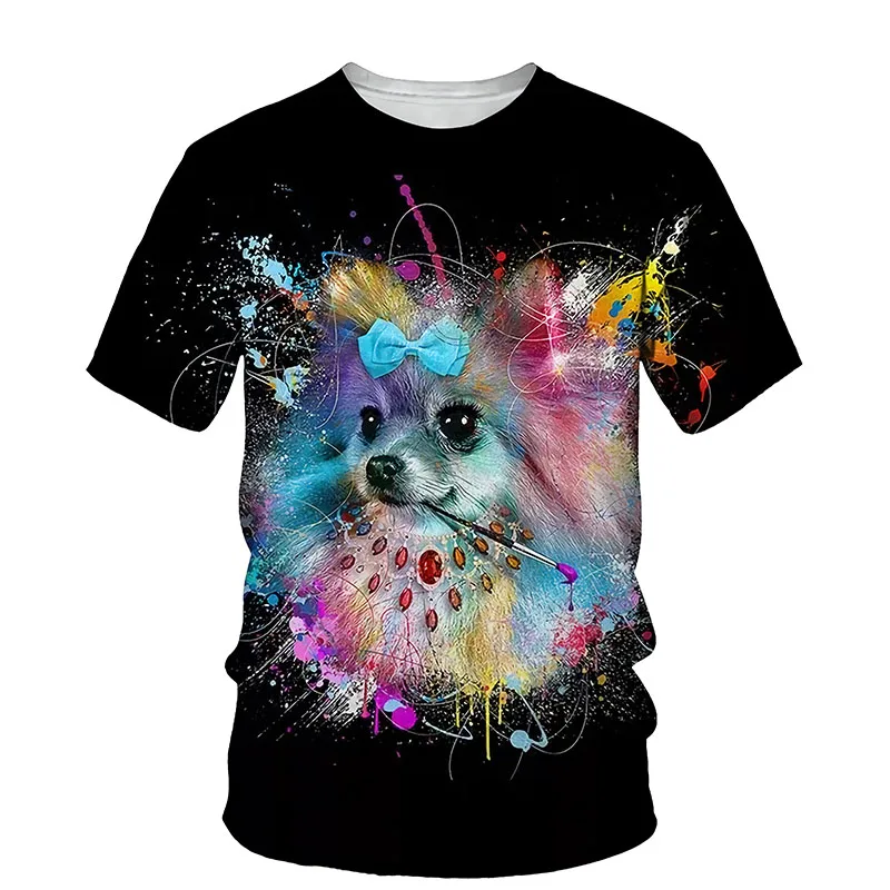 

Футболка мужская с круглым вырезом, цветная тенниска с 3D принтом животных, модная повседневная майка с коротким рукавом, лето 2021