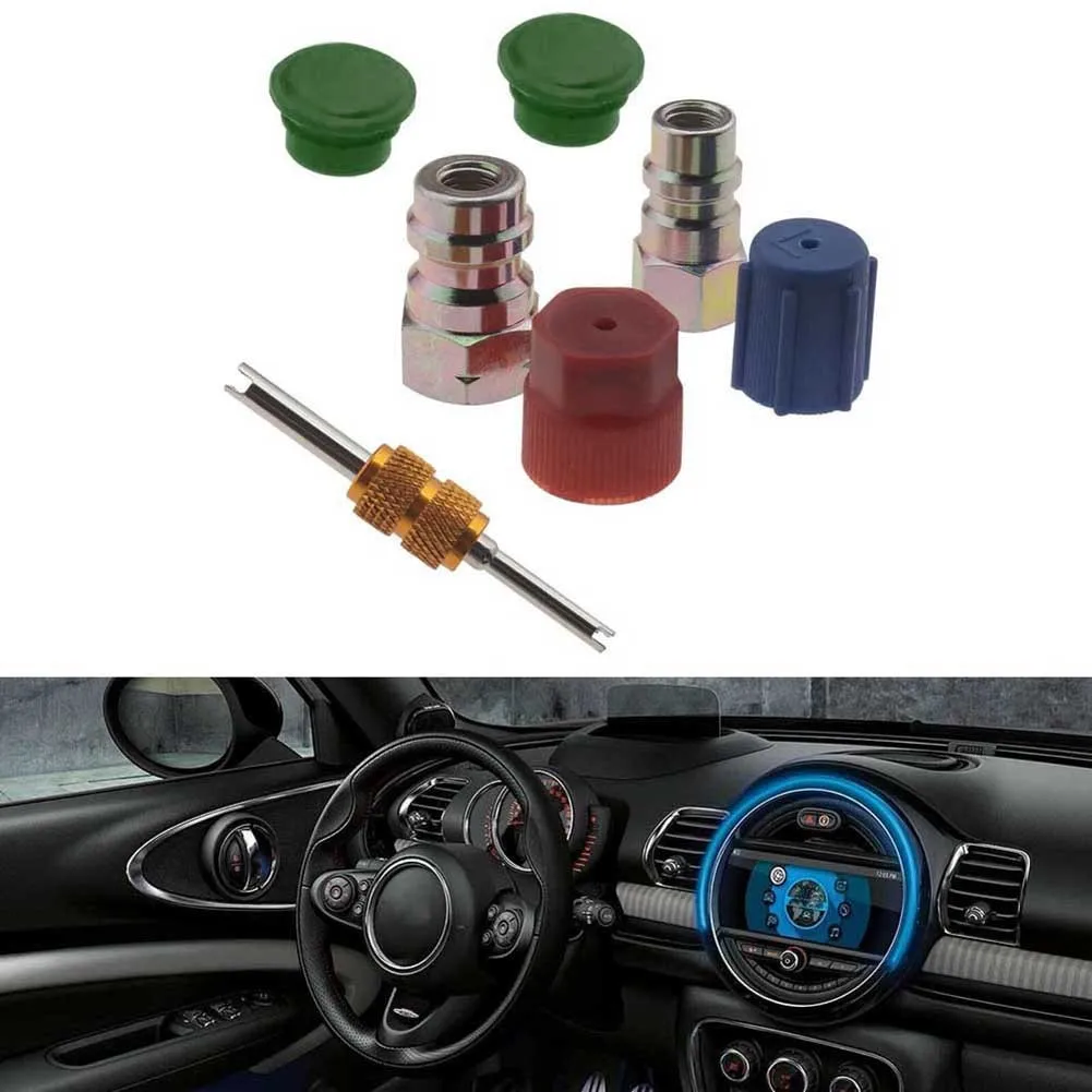 

Car Low/High Side Adapters R12 To R134A Retrofit 1/4 SAE Conversion Adapter Cap Car A/C System Car Accessory Replacement