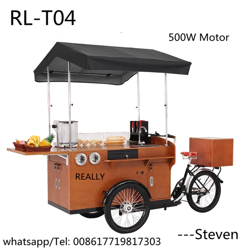 

RL-T04D 3 wheels 500W motor cargo bike classic coffee bike tricycle food cart