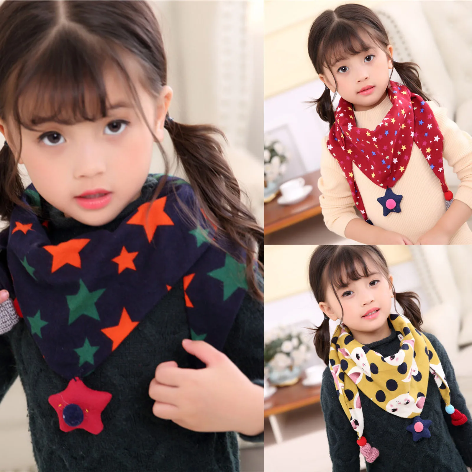 

2020 40 Color Choice Kid Baby Cartoon Print Soft Warm Scarf Children Boys Girls Casual Winter Warm Tassels Scarves Shawls Cheap