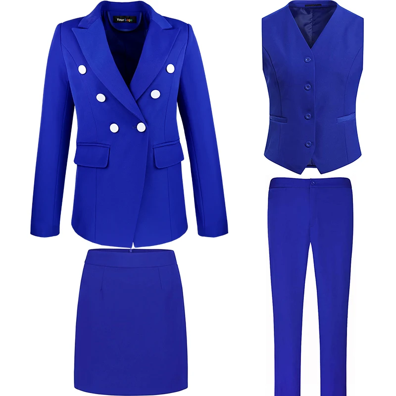 

Lenshin Plus Size Three-Piece Set Smooth Fabric High-quality Office Lady Women Pant Suit Formal Blazer Vest Trouser