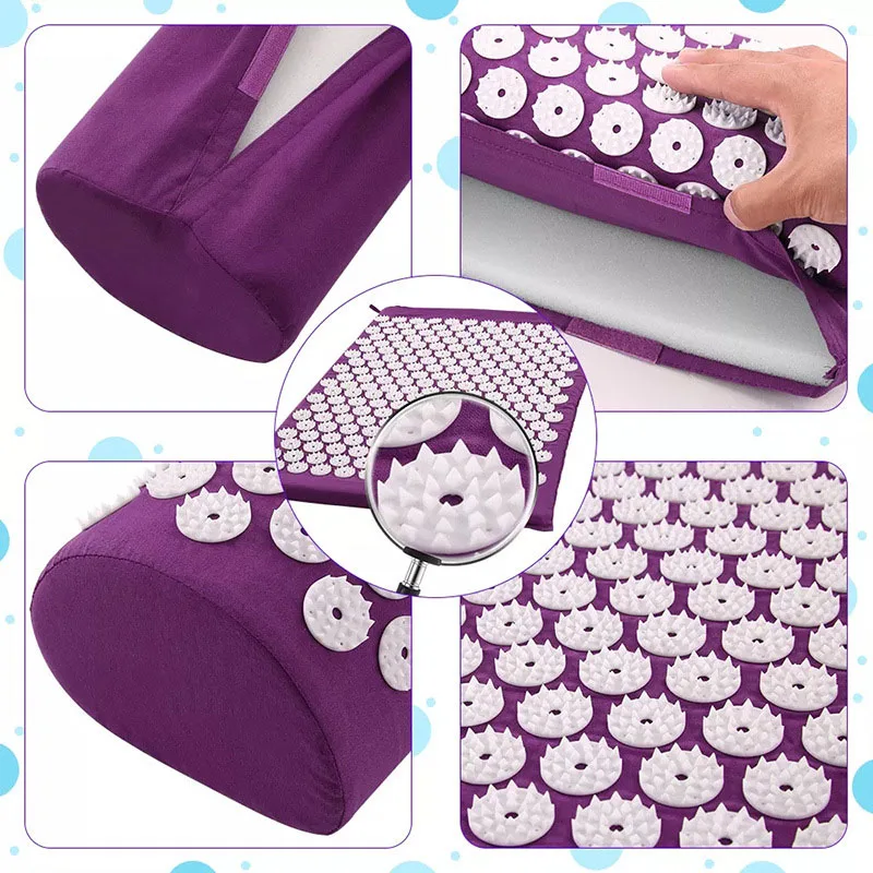 

Acupressure Mat Massage Stress Back Body Pain Spike Cushion Yoga Acupuncture Mat