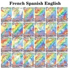 Карты покемона в Испании, 25-100 шт., английский язык, французская этикетка, команда GX VMAX, Сияющие карты, игра, Castellano, карты, Покемон, эспаол, игрушка