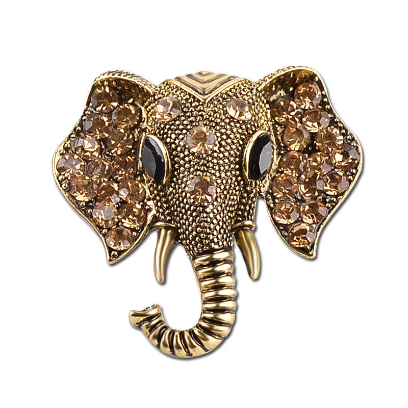 

2021 Vintage Fashion Design Crystal Rhinestone Elephant Brooches For Women Men Animal Brooch Jewelry Gifts For Friends Christmas