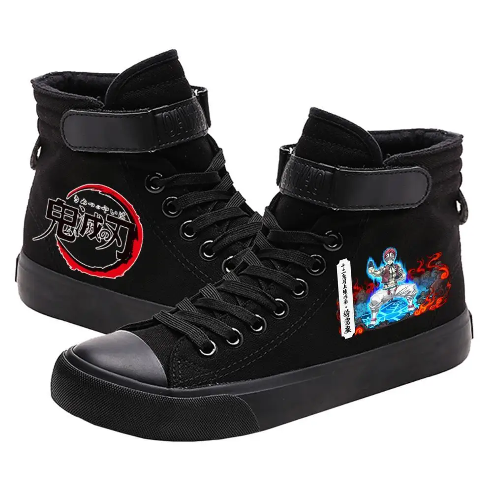 

Demon Slayer Kochou Shinobu illustration high top breathable canvas uppers Kamado Tanjirou college Customized Trendy gym shoe