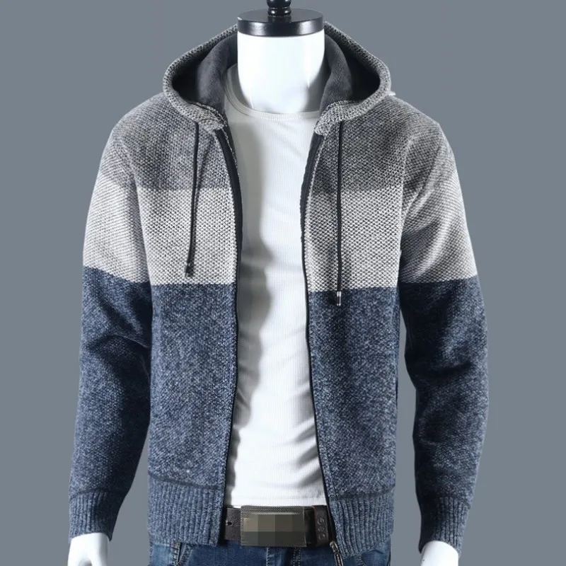 Уличное мужское короткое пальто с капюшоном повседневные осенние толстые теплые