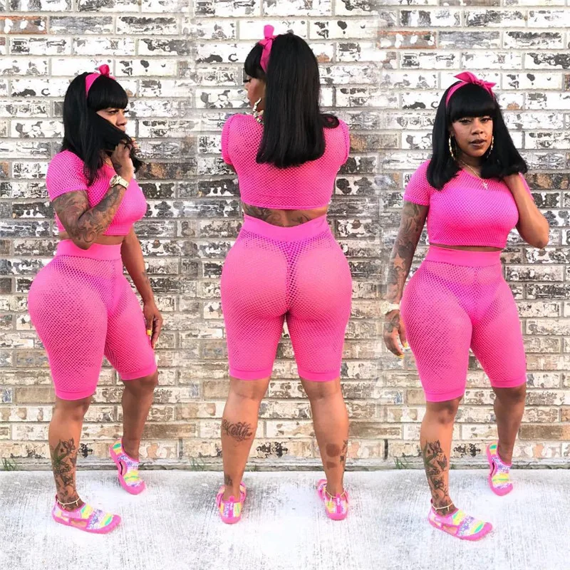 Женский сексуальный костюм из двух предметов короткий топ с коротким рукавом и