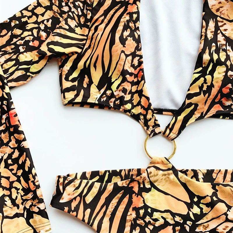 Купальник Цельный 2020 сексуальный с длинным рукавом цельный купальник женский