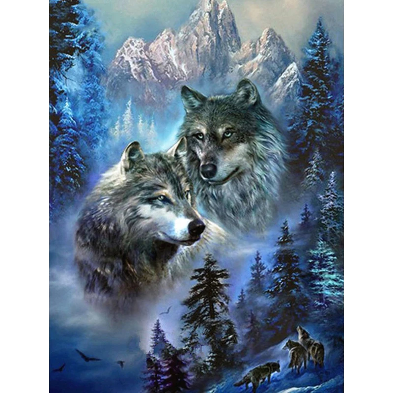 

Full square/Round 5D DIY Diamond embroidery Animal Wolfs diamond Painting Cross Stitch Rhinestone Mosaic decor DCC16