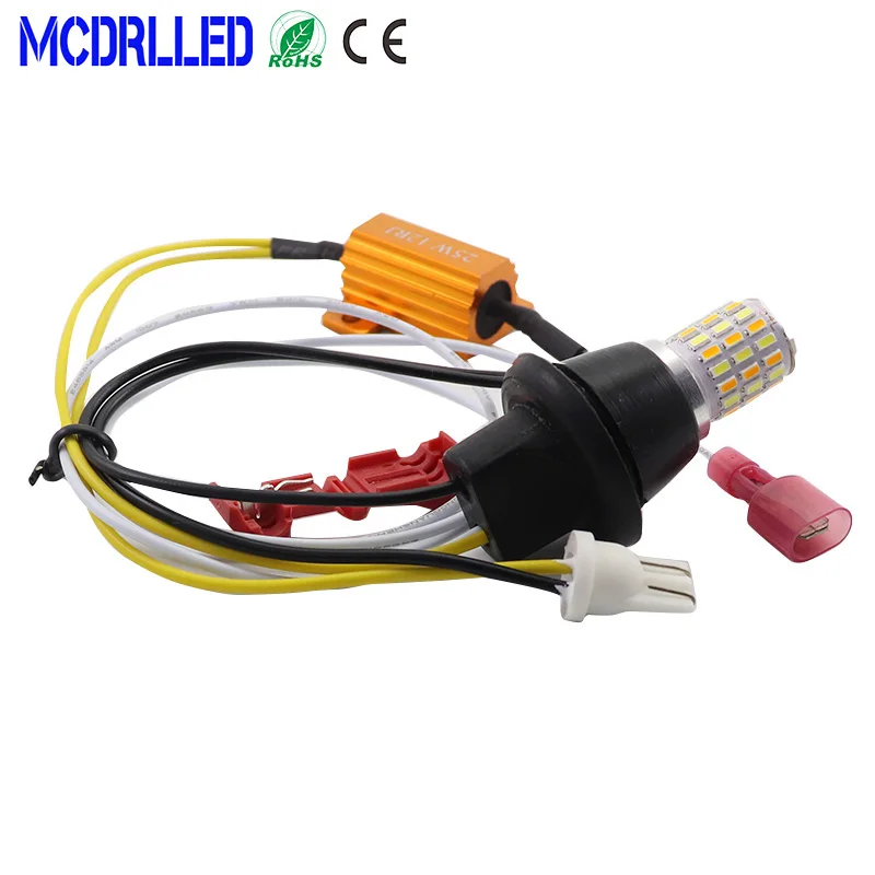 2 шт. Двухцветные светодиодные лампы для указателей поворота T10 W5W T15 |