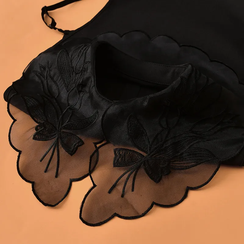 Женская шифоновая рубашка с воротником стойкой без рукавов|Рубашки| |